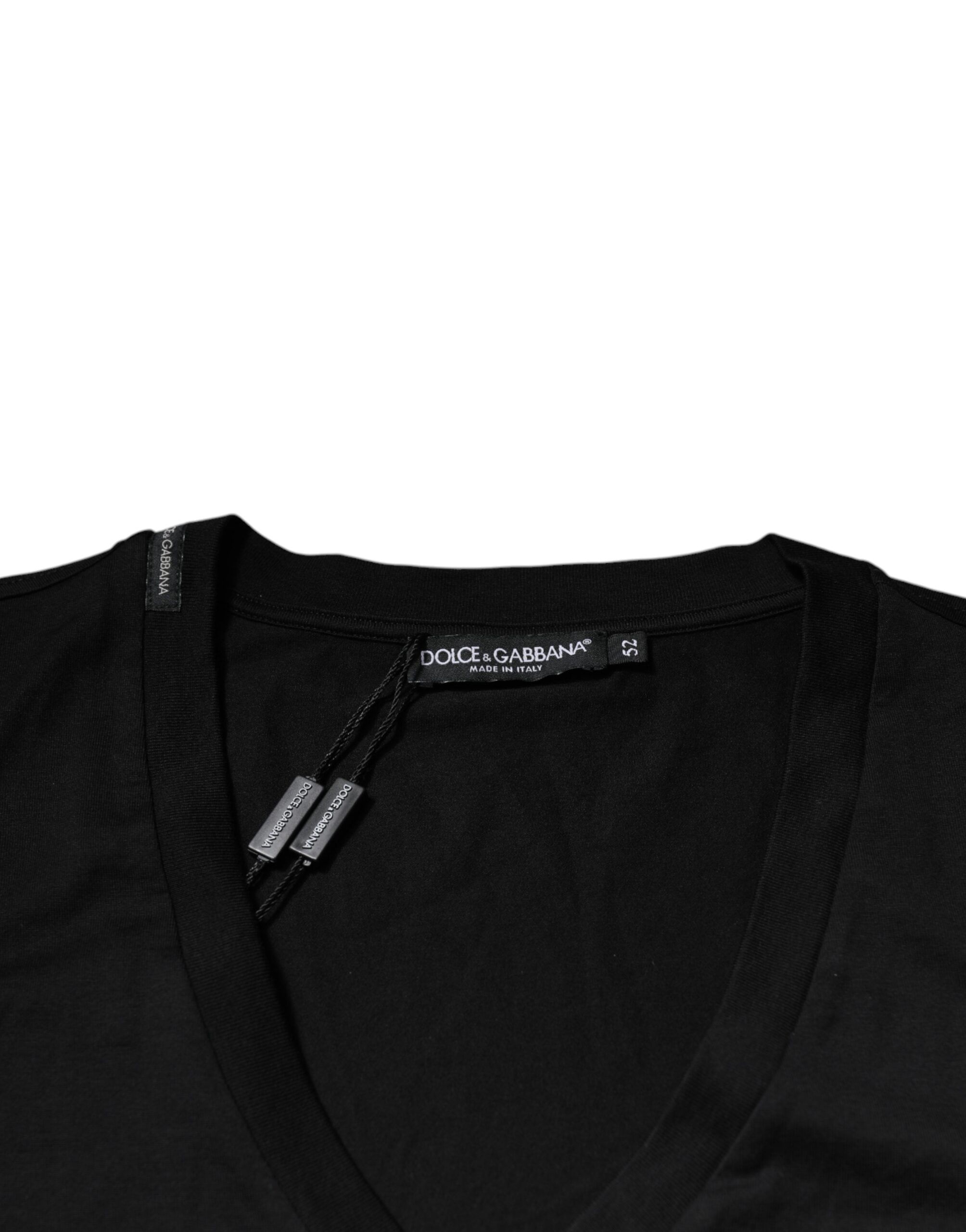 Cotton Logo Vneck Short Sleeve Men's T-shirt - Dolce & Gabbana - Modalova