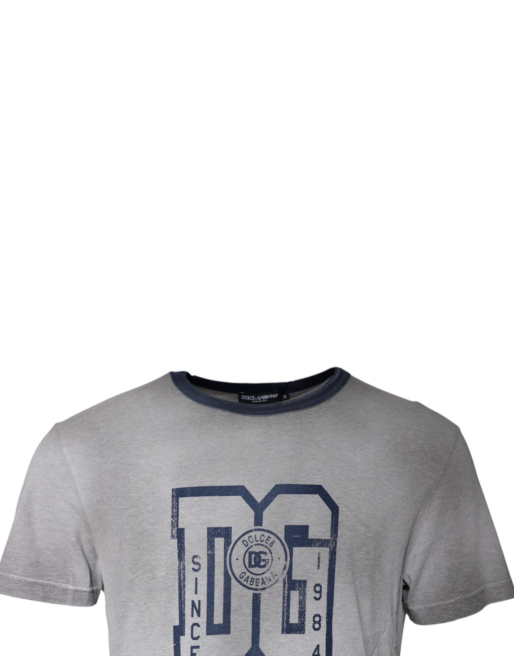 Logo Print Cotton Crew Neck Men's T-shirt - Dolce & Gabbana - Modalova