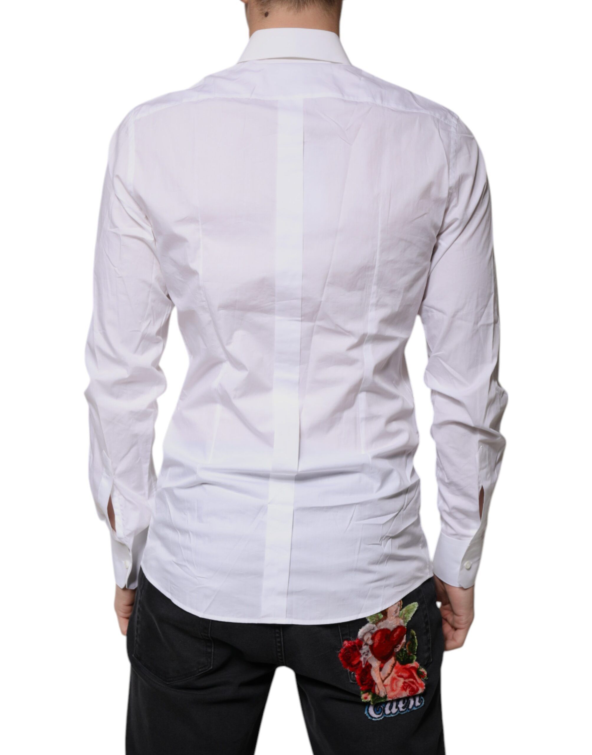 Cotton Long Sleeves GOLD Dress Men's Shirt - Dolce & Gabbana - Modalova