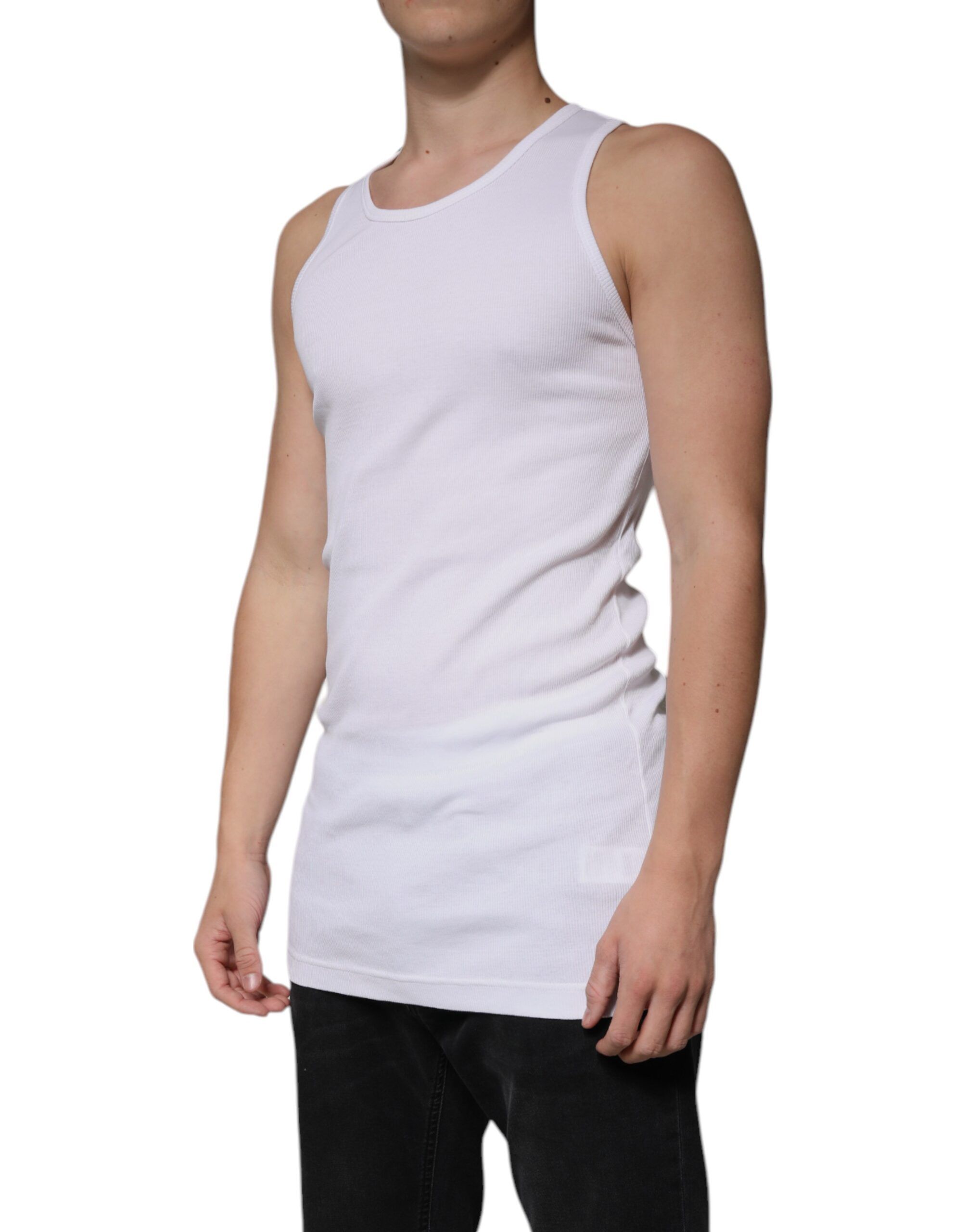 Cotton Sleeveless Round Neck Tank Men's T-shirt - Dolce & Gabbana - Modalova