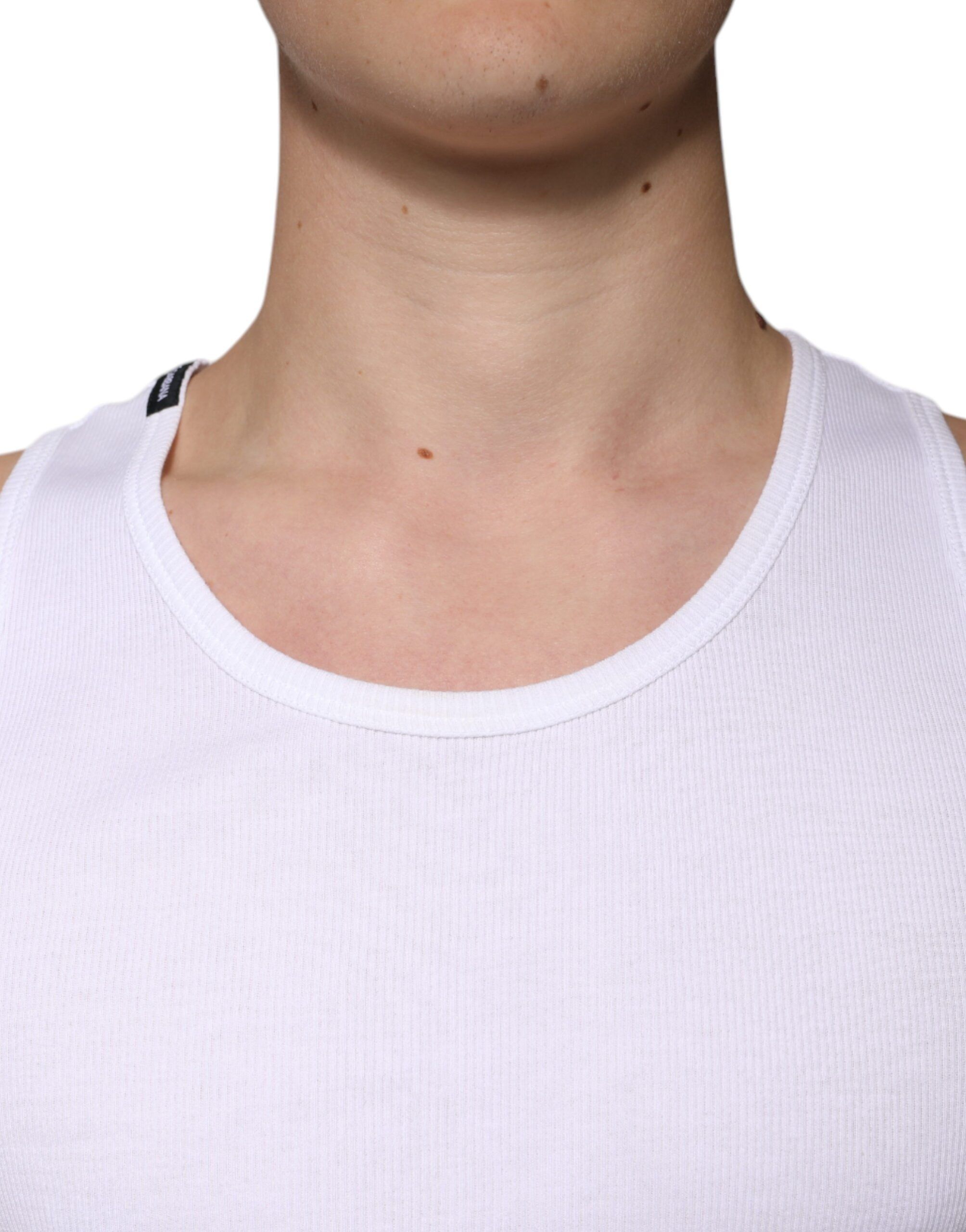 Cotton Sleeveless Round Neck Tank Men's T-shirt - Dolce & Gabbana - Modalova