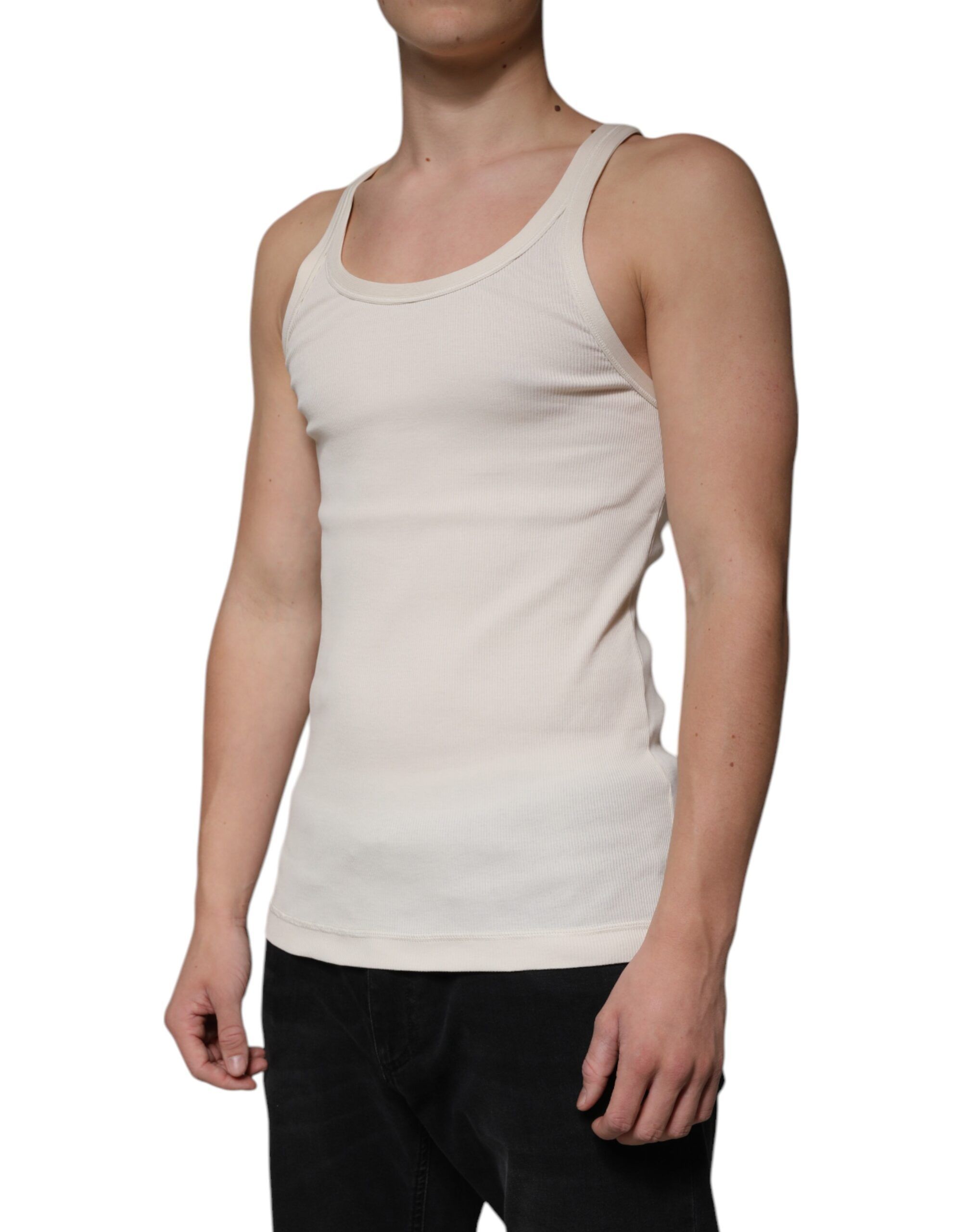 Cotton Sleeveless Round Neck Tank Men's T-shirt - Dolce & Gabbana - Modalova