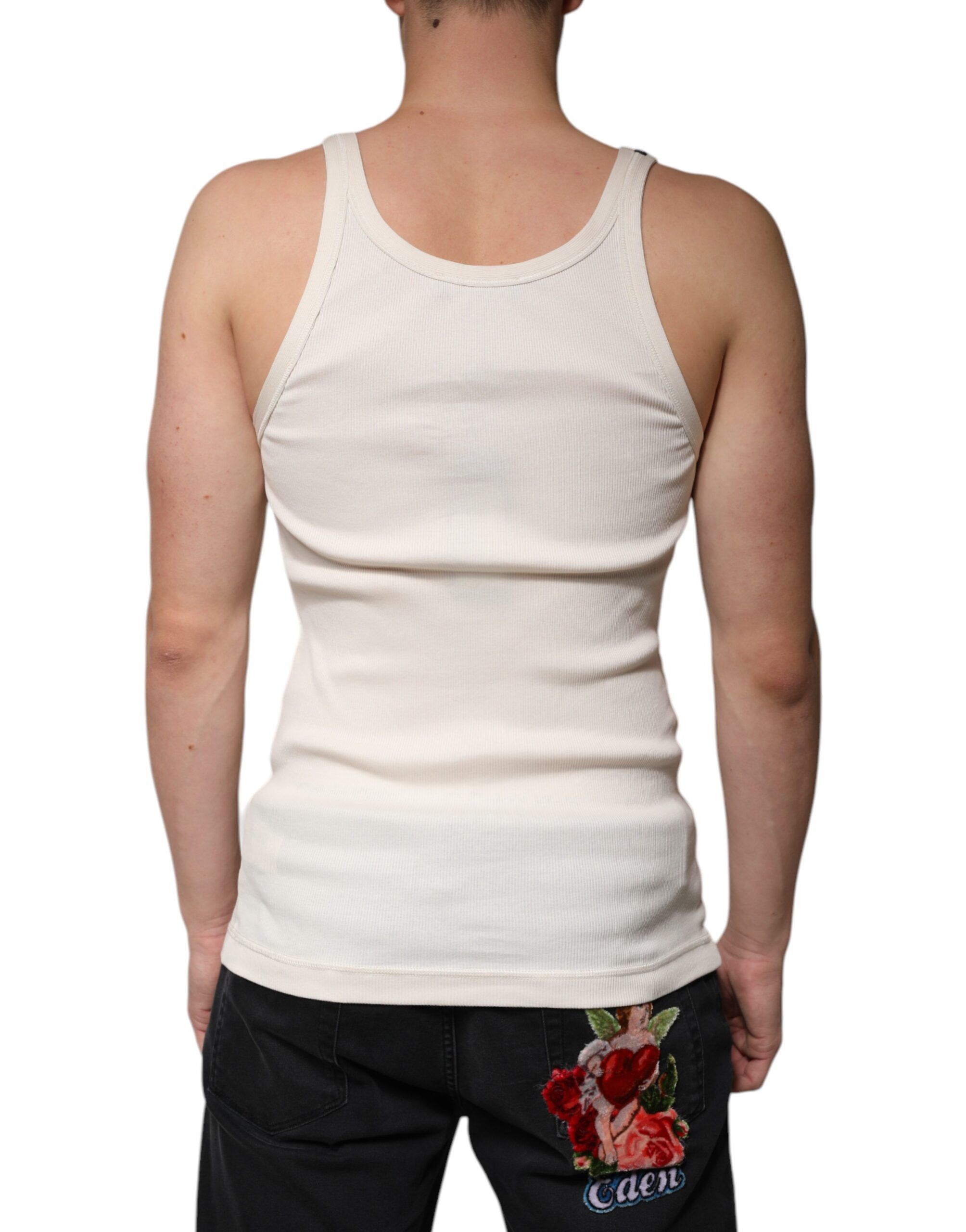 Cotton Sleeveless Round Neck Tank Men's T-shirt - Dolce & Gabbana - Modalova