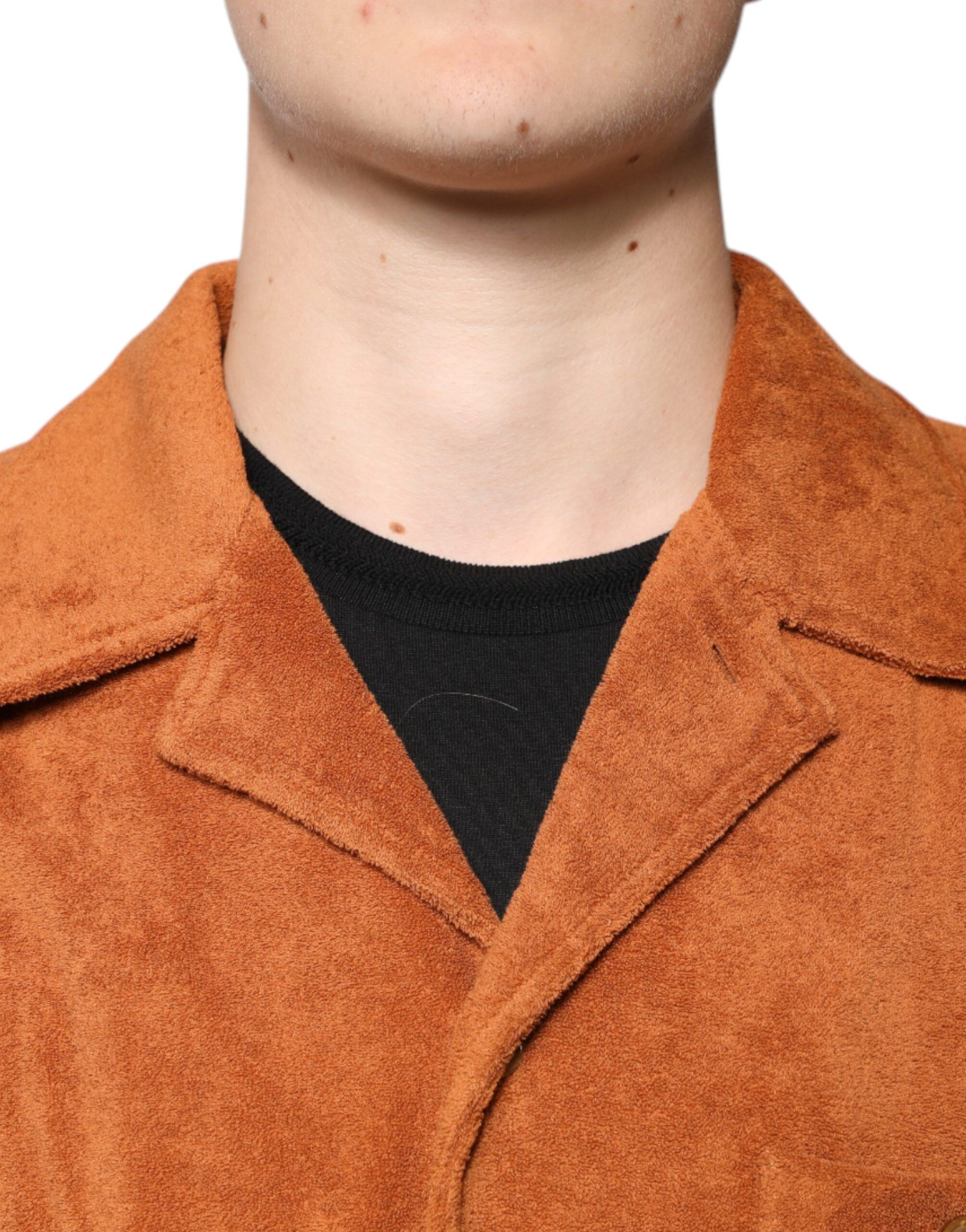 Hazel Cotton Velvet Button Down Collared Men's Shirt - Dolce & Gabbana - Modalova