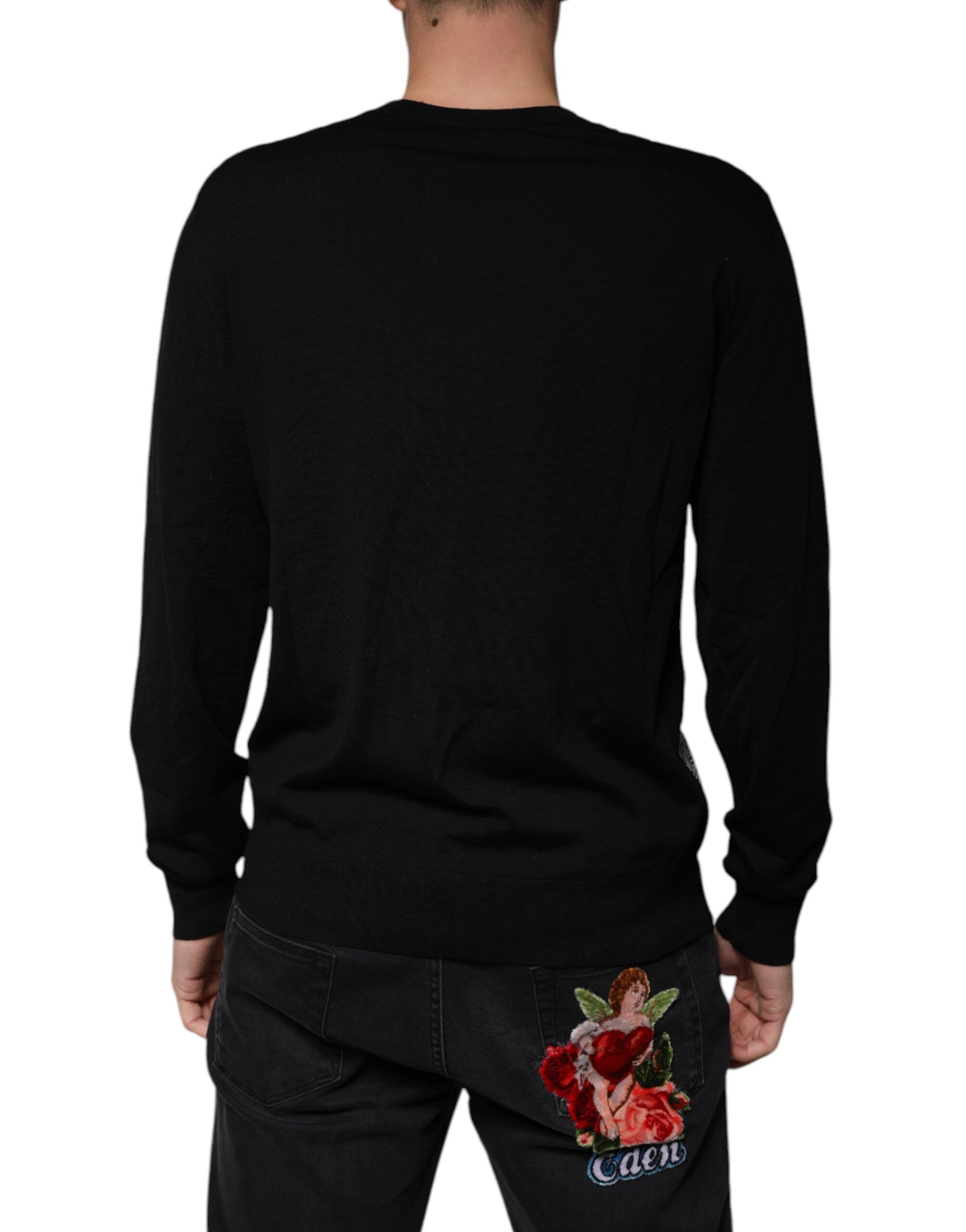 Logo Wool V-neck Pullover Men's Sweater - Dolce & Gabbana - Modalova