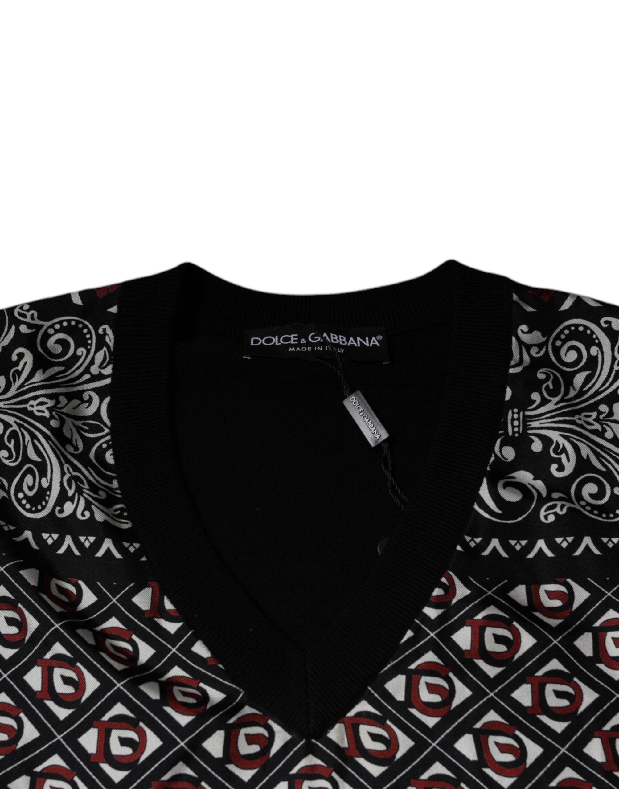 Logo Wool V-neck Pullover Men's Sweater - Dolce & Gabbana - Modalova