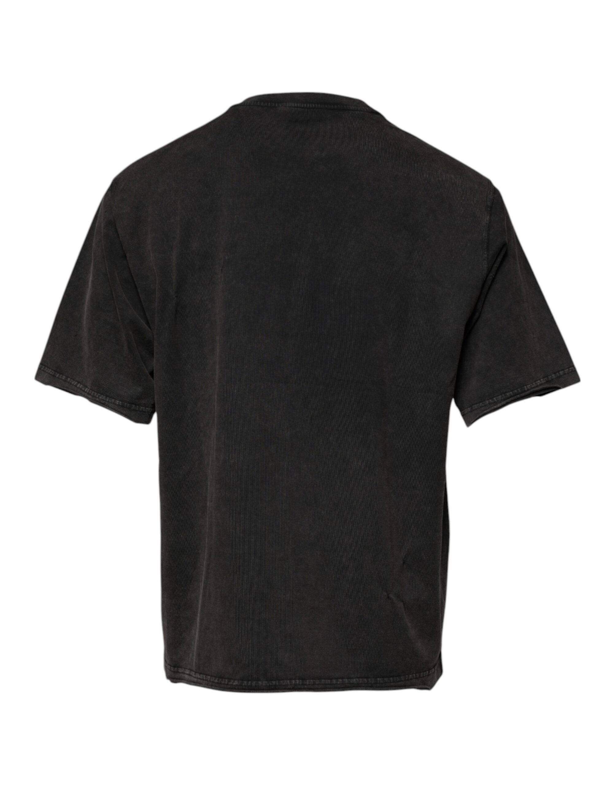 Gray Leopard Print Cotton Crew Neck Men's T-shirt (Pre-Owned) - Dolce & Gabbana - Modalova