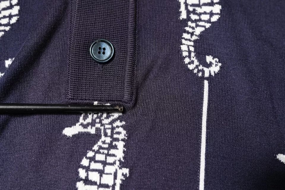 Dark Sea Horse Collared Polo Men's T-shirt (Pre-Owned) - Dolce & Gabbana - Modalova