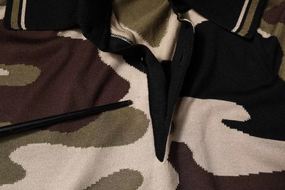 Camouflage Collared Polo Men's T-shirt (Pre-Owned) - Dolce & Gabbana - Modalova