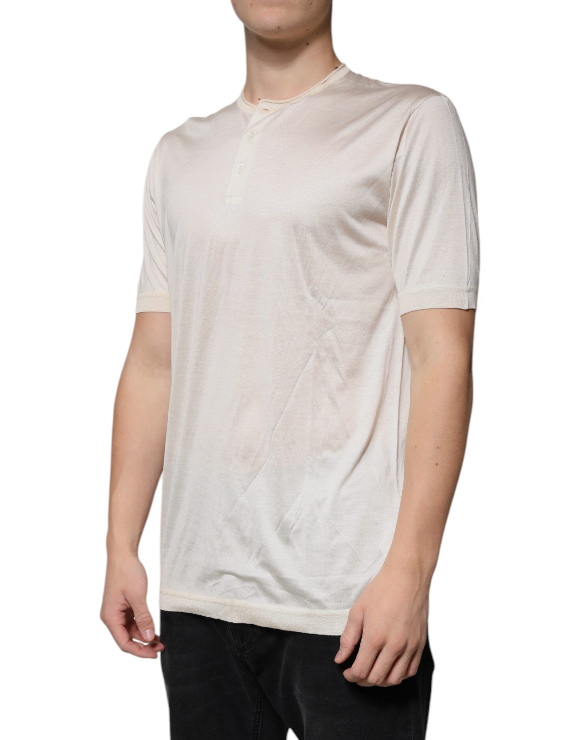 Silk Crew Neck Henley Men's T-shirt (Pre-Owned) - Dolce & Gabbana - Modalova