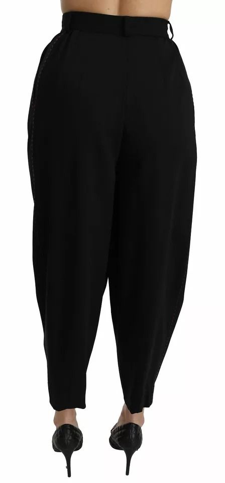 Wool High Waist Pleat Front Cropped Women's Pants - Dolce & Gabbana - Modalova