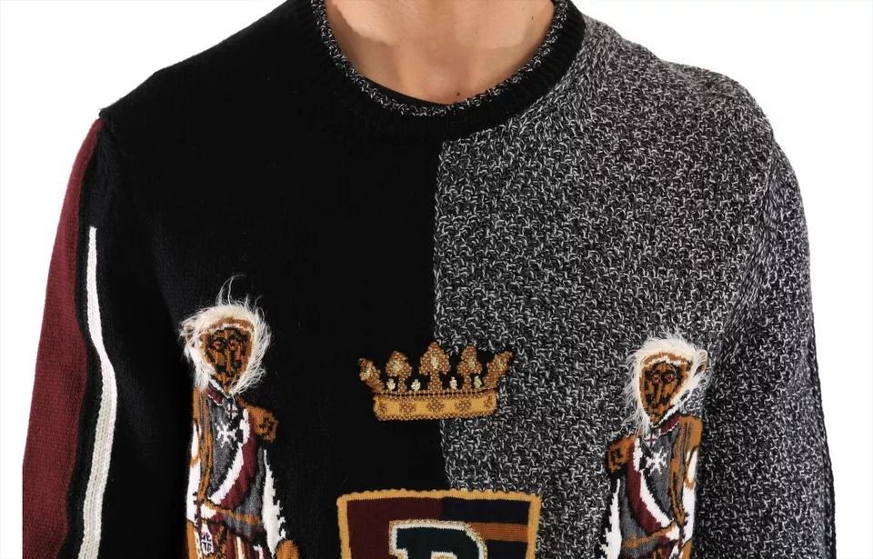 KING Knight Monkey Knitted Cashmere Wool Men's Sweater - Dolce & Gabbana - Modalova