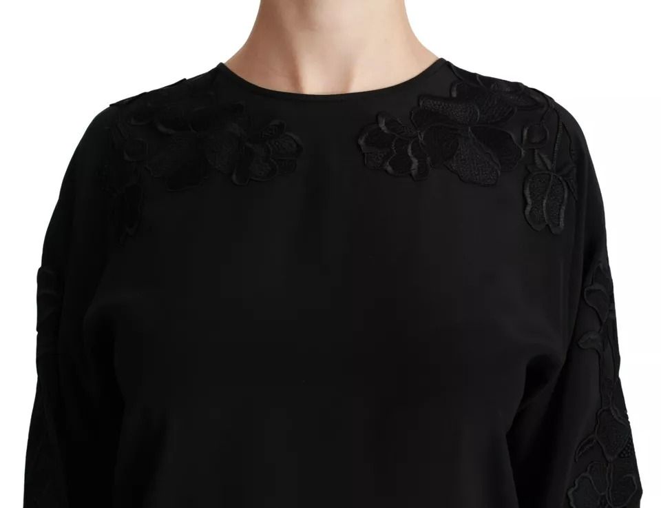 Floral Embroidered Blouse Silk Women's Top - Dolce & Gabbana - Modalova