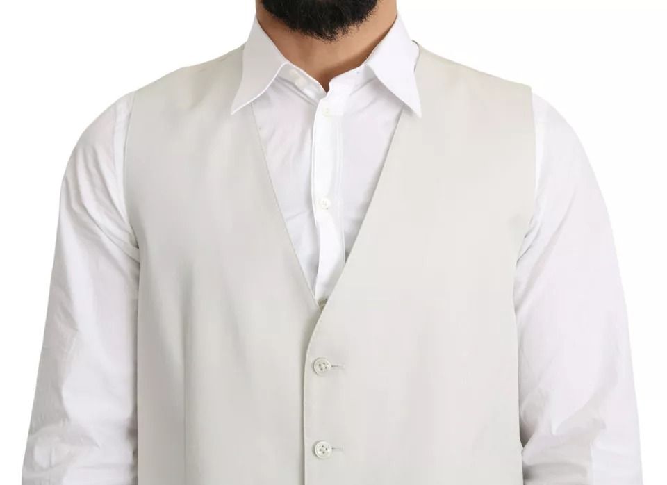Off-White Cotton Silk Formal Coat Men's Vest (Pre-Owned) - Dolce & Gabbana - Modalova