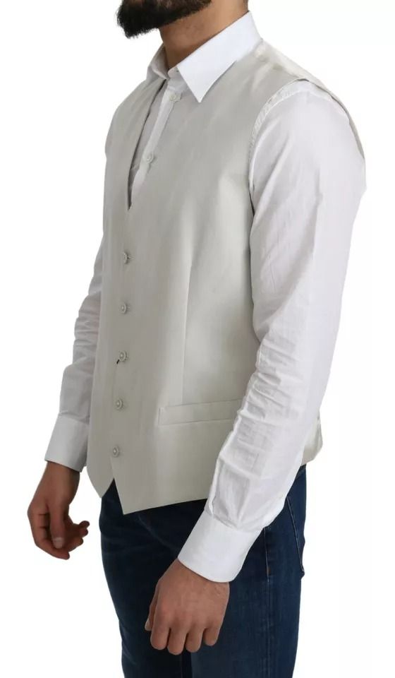 Off-White Cotton Silk Formal Coat Men's Vest (Pre-Owned) - Dolce & Gabbana - Modalova
