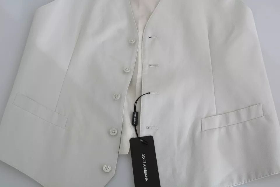Off-White Cotton Silk Formal Coat Men's Vest (Pre-Owned) - Dolce & Gabbana - Modalova