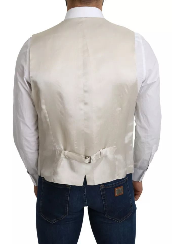 Off-White Cotton Silk Formal Coat Men's Vest (Pre-Owned) - Dolce & Gabbana - Modalova