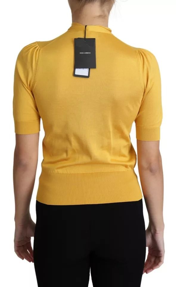 Silk Knit Pullover Ascot Collar Women's Top (Pre-Owned) - Dolce & Gabbana - Modalova