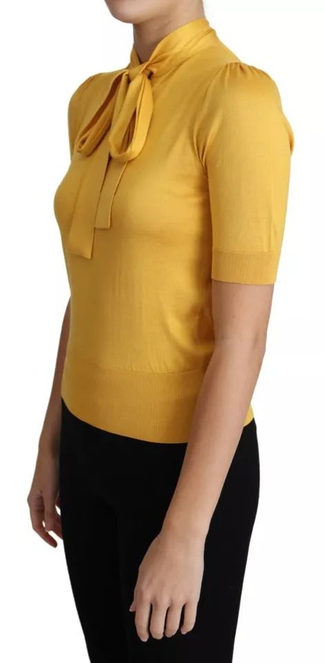 Silk Knit Pullover Ascot Collar Women's Top (Pre-Owned) - Dolce & Gabbana - Modalova