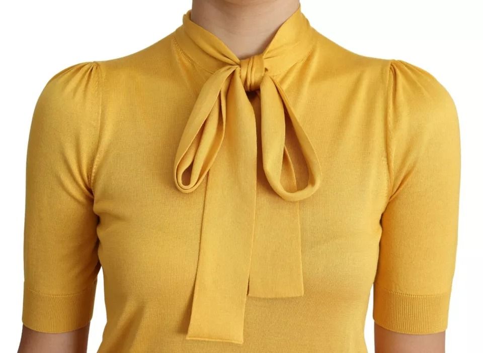 Silk Knit Pullover Ascot Collar Women's Top (Pre-Owned) - Dolce & Gabbana - Modalova