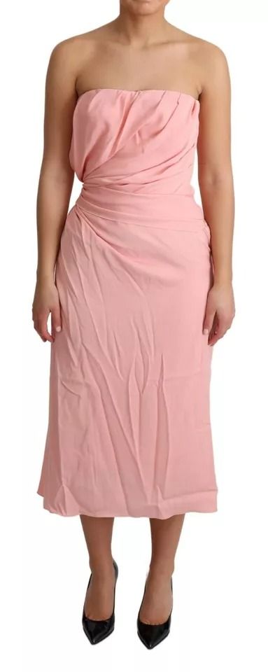 Silk Stretch Strapless Sheath Midi Women's Dress (Pre-Owned) - Dolce & Gabbana - Modalova