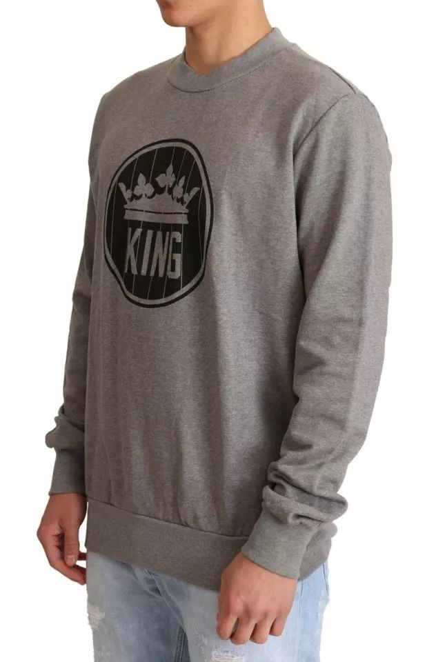 Crown King Cotton Pullover Men's Sweater - Dolce & Gabbana - Modalova