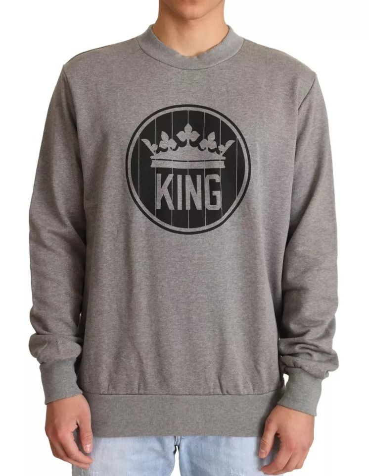 Crown King Cotton Pullover Men's Sweater - Dolce & Gabbana - Modalova