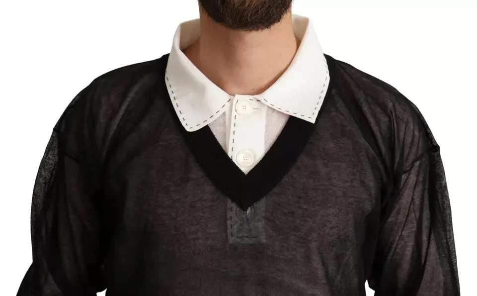 Black White Shirt One Piece Pullover Men's Sweater (Pre-Owned) - Dolce & Gabbana - Modalova