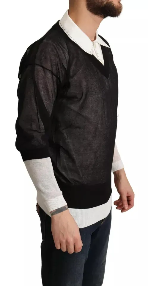 Black White Shirt One Piece Pullover Men's Sweater (Pre-Owned) - Dolce & Gabbana - Modalova