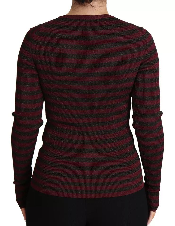 Black Red Striped Womens Cardigan Sweater - Dolce & Gabbana - Modalova