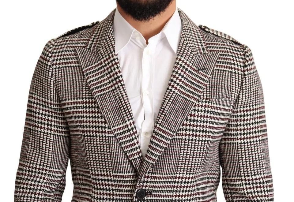 Check Plaid Long Trench Coat Men's Jacket - Dolce & Gabbana - Modalova