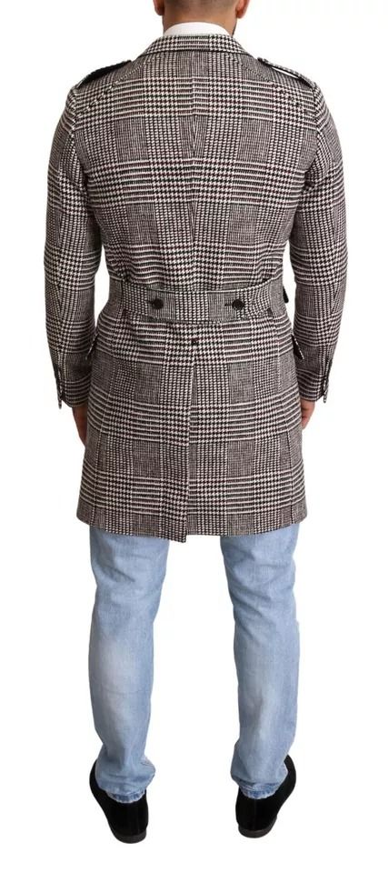 Check Plaid Long Trench Coat Men's Jacket - Dolce & Gabbana - Modalova