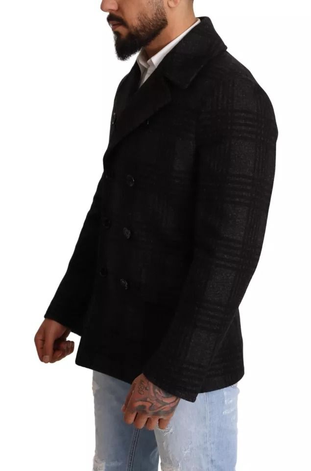 Trench Coat Check Wool Men's Jacket - Dolce & Gabbana - Modalova