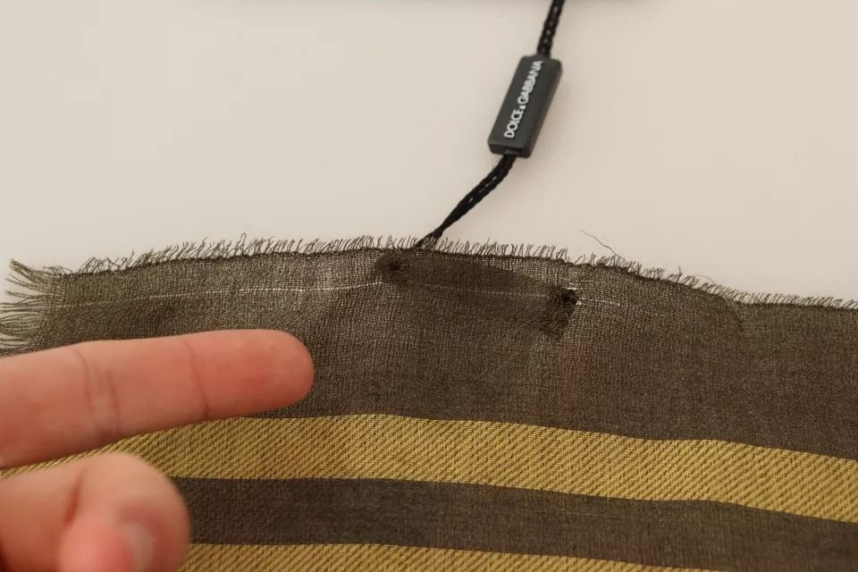 Striped Cashmere Wrap Fringes Men's Scarf (Pre-Owned) - Dolce & Gabbana - Modalova