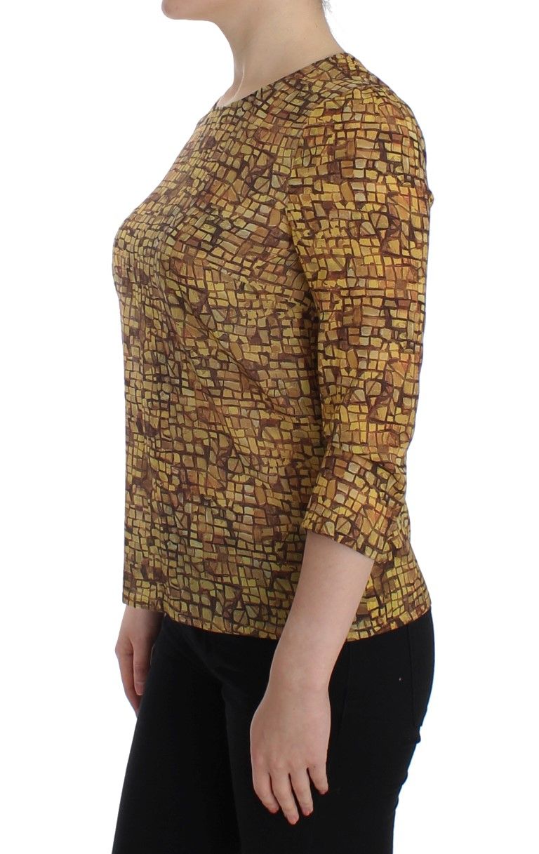Mosaic Print Silk Blouse Women's T-shirt - Dolce & Gabbana - Modalova