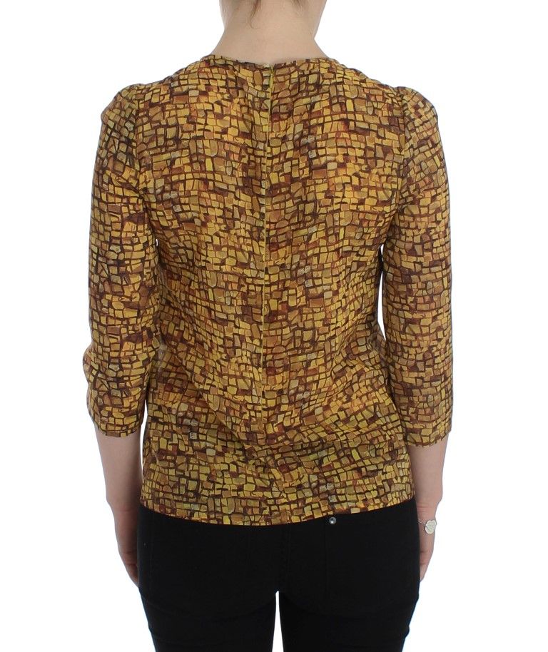 Mosaic Print Silk Blouse Women's T-shirt - Dolce & Gabbana - Modalova