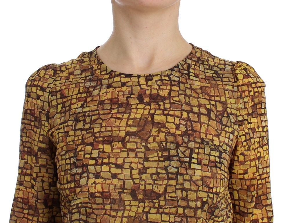 Mosaic Print Silk Blouse Women's T-shirt - Dolce & Gabbana - Modalova