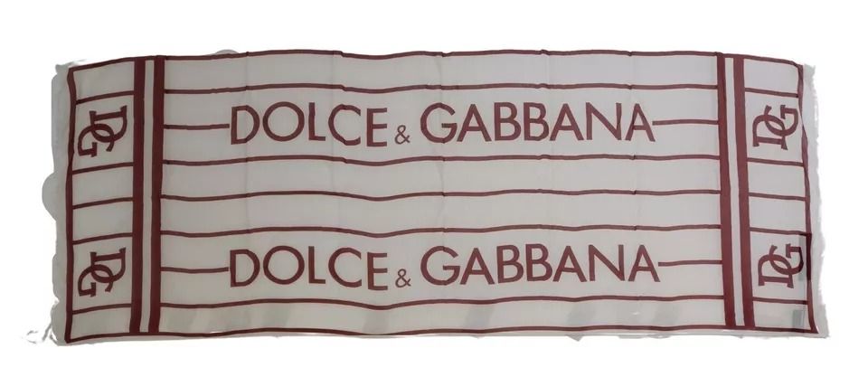 White Red Printed Wrap Shawl Modal Men's Scarf (Pre-Owned) - Dolce & Gabbana - Modalova