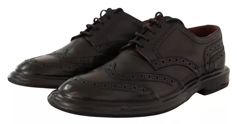 Perforated Leather Lace Up Derby Men's Shoes (Pre-Owned) - Dolce & Gabbana - Modalova