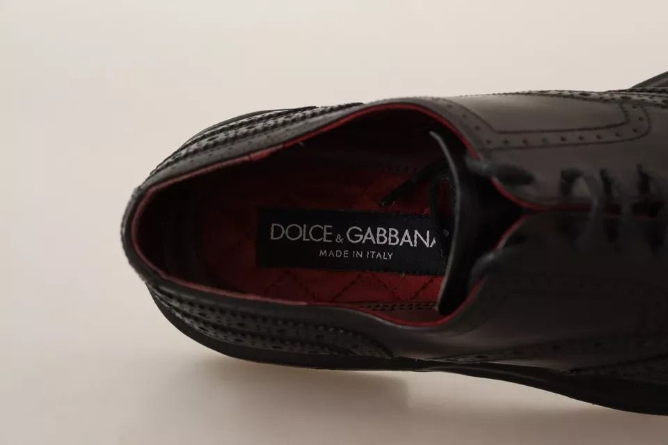 Perforated Leather Lace Up Derby Men's Shoes (Pre-Owned) - Dolce & Gabbana - Modalova