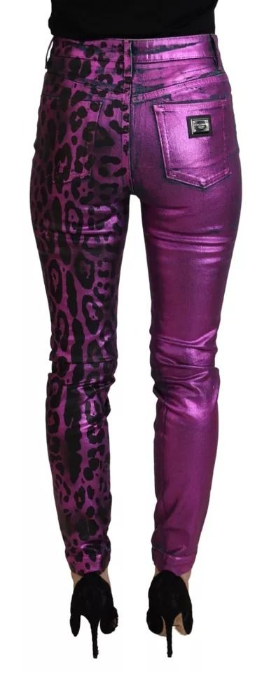 Leopard Cotton Slim Fit Denim Women's Jeans (Pre-Owned) - Dolce & Gabbana - Modalova