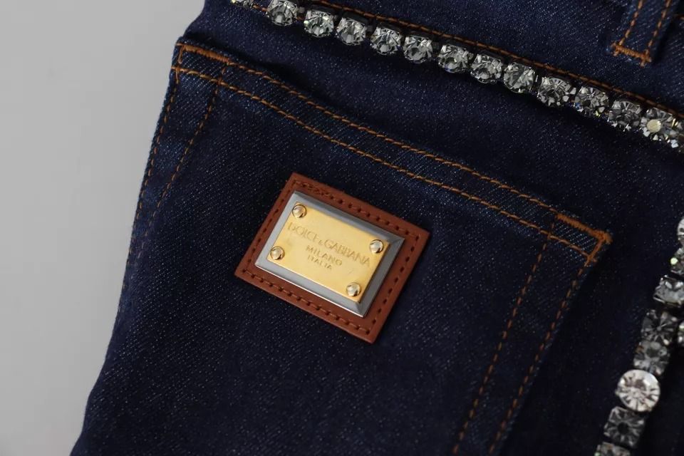 Denim Stretch Crystal Hot Pants Women's Shorts (Pre-Owned) - Dolce & Gabbana - Modalova