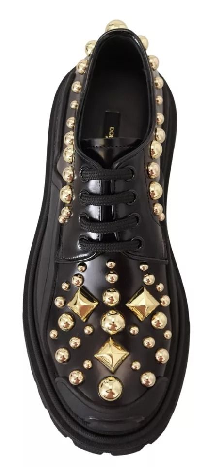 Leather Trekking Derby Embellished Women's Shoes - Dolce & Gabbana - Modalova