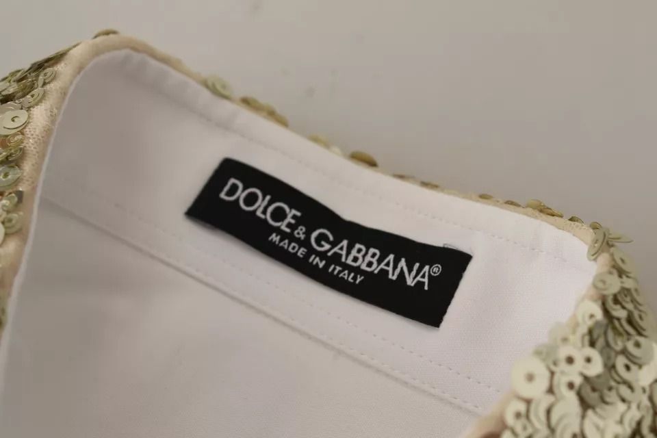 Cotton Collared Long Sleeves Sequin Top Women's Shirt (Pre-Owned) - Dolce & Gabbana - Modalova