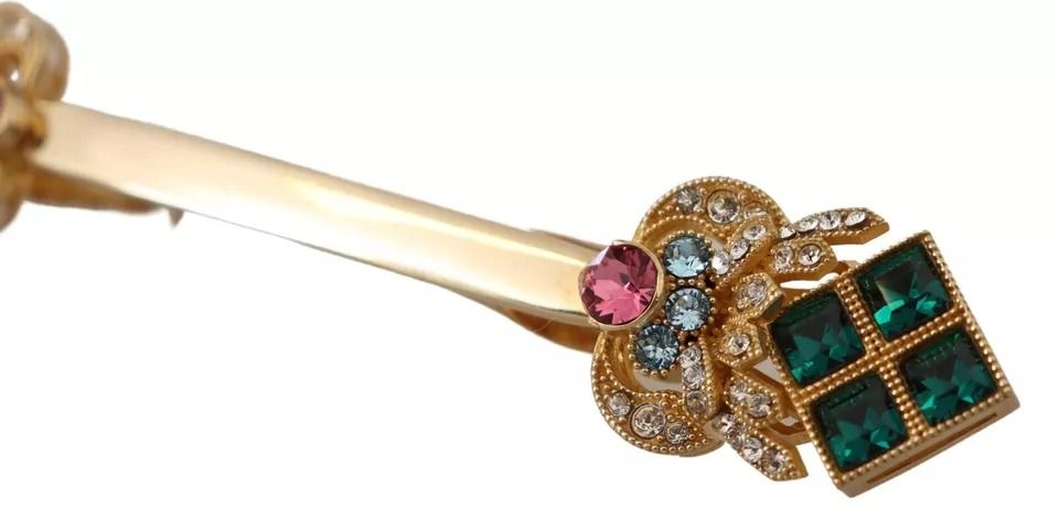 Plated 925 Sterling Silver Crystal Collar Stop Men's Brooch - Dolce & Gabbana - Modalova