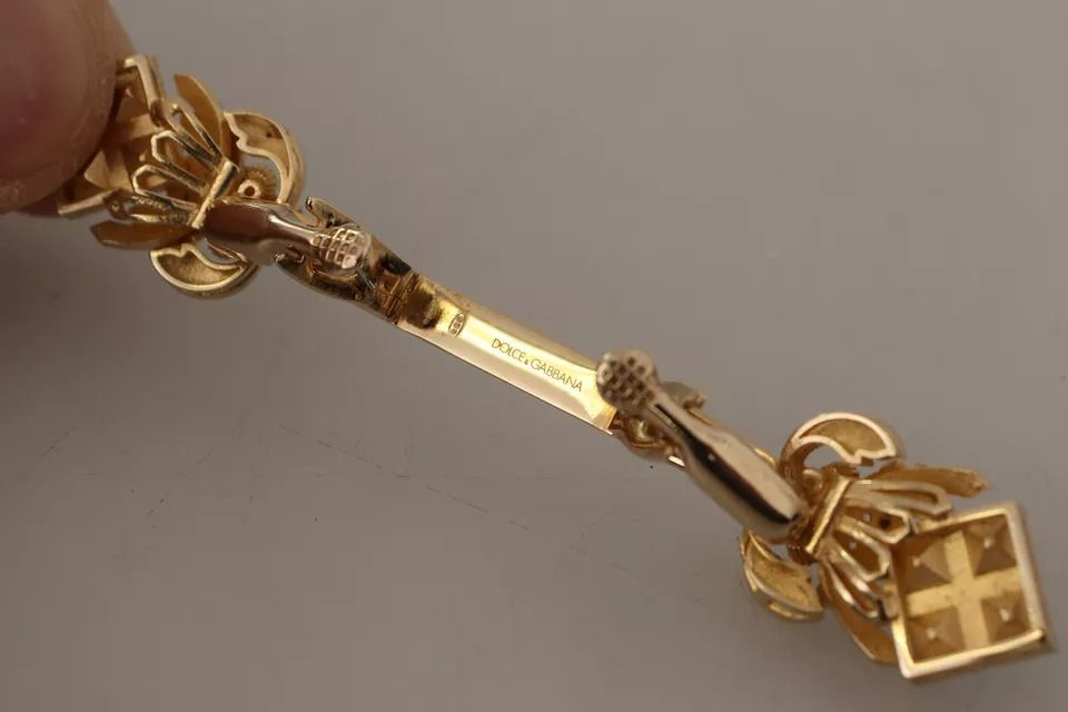 Plated 925 Sterling Silver Crystal Collar Stop Men's Brooch - Dolce & Gabbana - Modalova