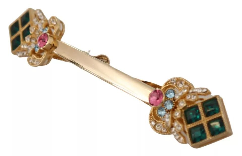 Plated 925 Sterling Silver Crystal Collar Stop Men's Brooch - Dolce & Gabbana - Modalova