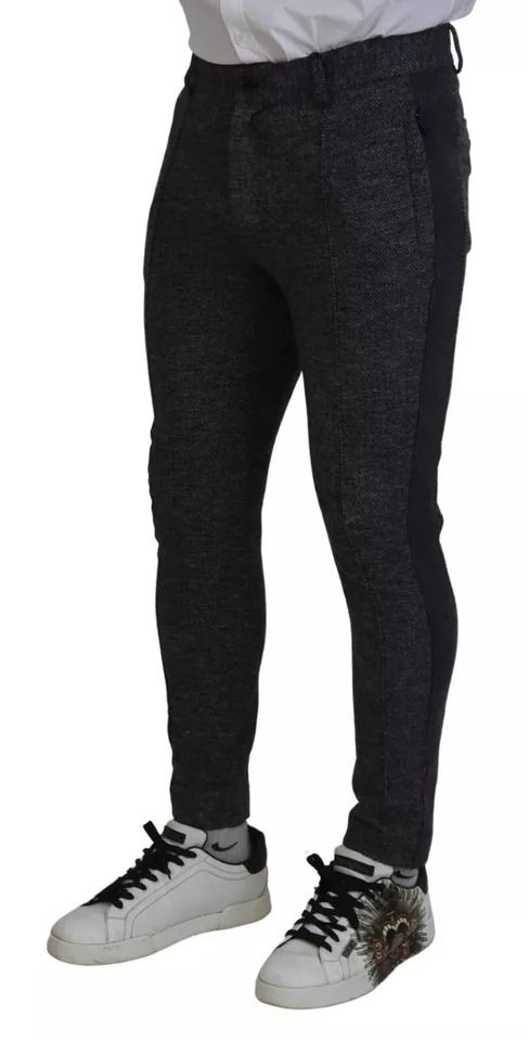 Gray Chevron Viscose Skinny Men's Pants - Dolce & Gabbana - Modalova