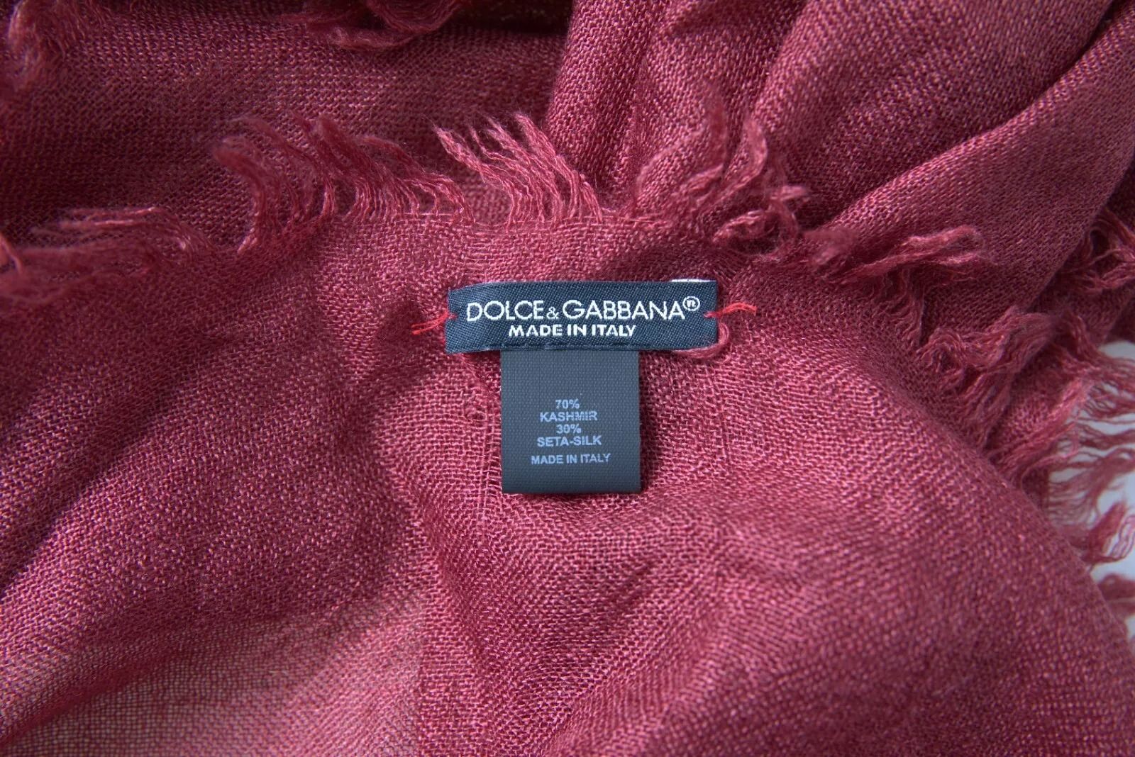 Maroon Cashmere Knit Wrap Shawl Fringe Scarf (Pre-Owned) - Dolce & Gabbana - Modalova