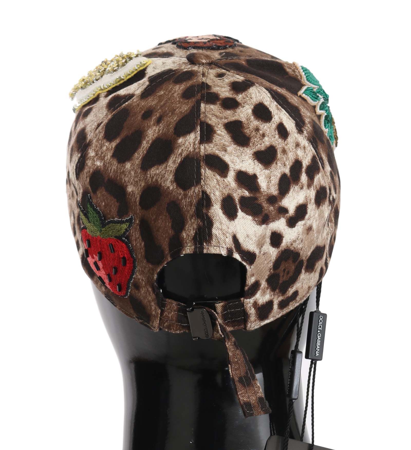 Leopard Sequin Sicily Applique Baseball Women's Hat - Dolce & Gabbana - Modalova